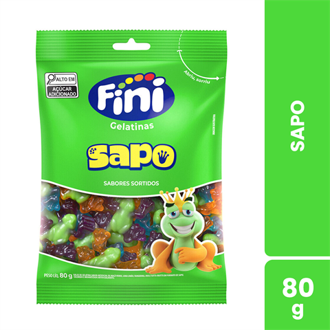Bala De Gelatina Fini Sapo Com 12 Unidades De 80g