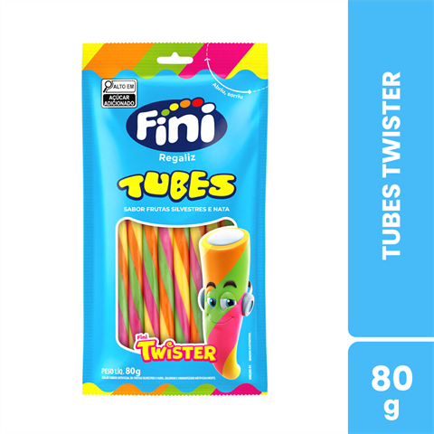 Bala Fini Tubes Twister Com 12 Unidades De 80g