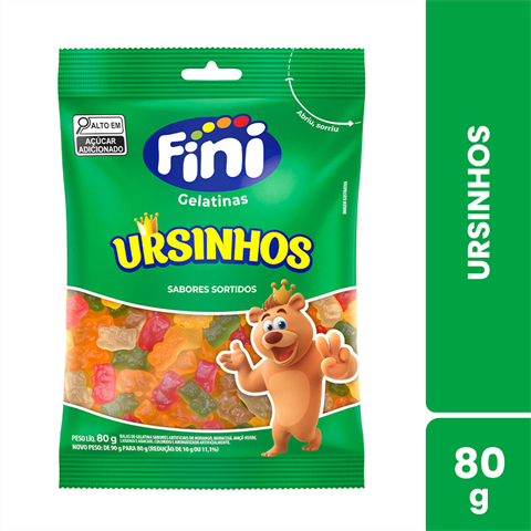 Bala De Gelatina Fini Ursinhos Com 12 Unidades De 80g