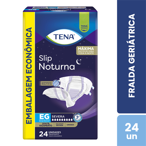 Fralda Geriátrica Tena Slip Noturna EG Com 24 Unidades