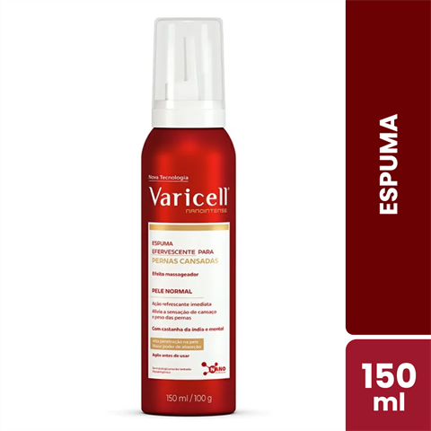 Espuma Efervescente Varicell Nanointense Pernas Cansadas Com 150ml