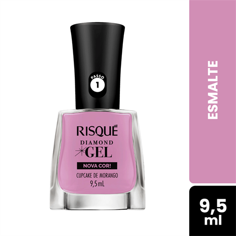 Esmalte Risqué Diamond Gel Cupcake De Morango Com 9,5ml