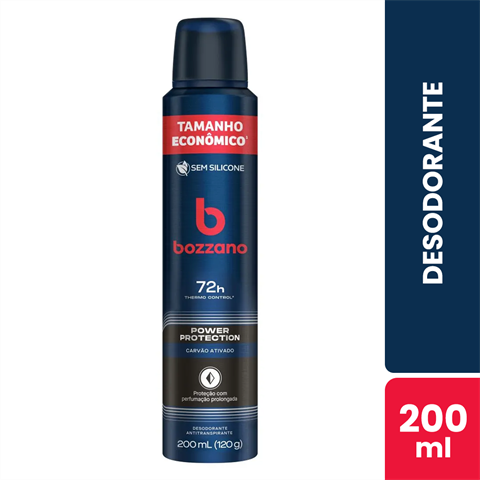 Desodorante Antitranspirante Bozzano Aerossol Power Protection Carvão Ativado Com 200ml