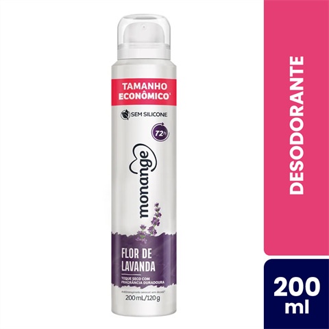 Desodorante Antitranspirante Monange Aerossol Flor De Lavanda Com 200ml
