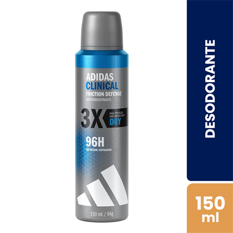 Desodorante Antitranspirante Adidas Clinical Aerossol Friction Defense Dry Masculino Com 150ml