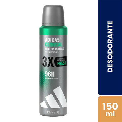 Desodorante Antitranspirante Adidas Clinical Aerossol Friction Defense Fresh Masculino Com 150ml