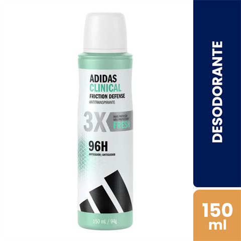 Desodorante Antitranspirante Adidas Clinical Aerossol Friction Defense Fresh Com 150ml