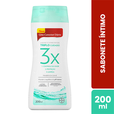 Sabonete Íntimo Gino-Canesten Diário Gel Triplo Cuidado Com 200ml