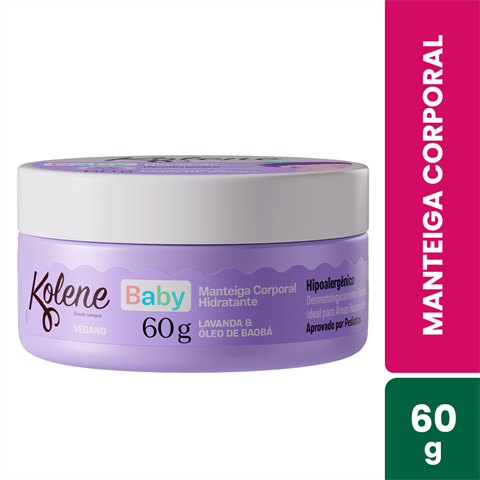 Manteiga Corporal Infantil Kolene Baby Lavanda & Óleo De Baobá Com 24 Unidades De 60g