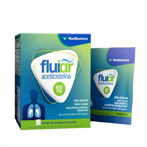 Suplemento Alimentar Fluiar 600mg Com 16 Envelopes de 5g