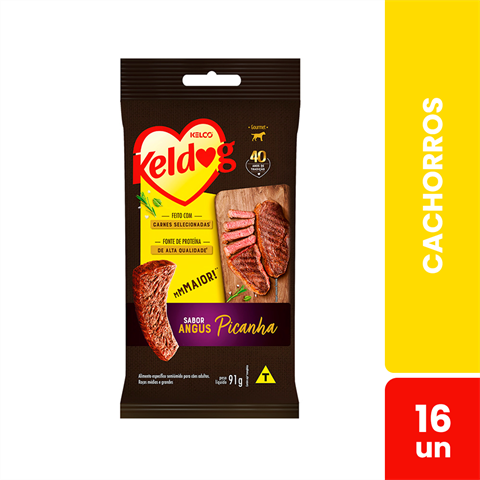 Bifinho Angus Para Cães Keldog Sabor Picanha Com 16 Sachês De 91g