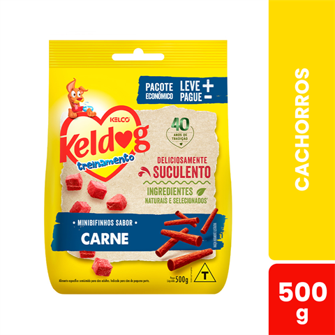 Minibifinho Para Cães Keldog Treinamento Sabor Carne Com 500g