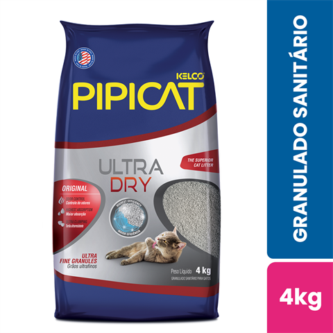 Granulado Sanitário Para Gatos Pipicat Ultra Dry Com 4kg