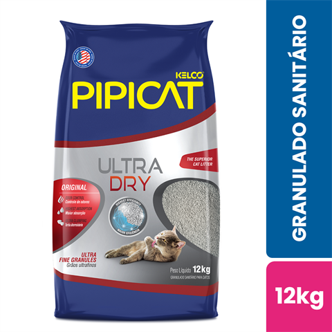 Granulado Sanitário Para Gatos Pipicat Ultra Dry Com 12kg