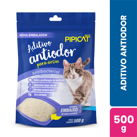 Aditivo Antiodor Para Areia De Gato Pipicat Antibacterial Com 500g
