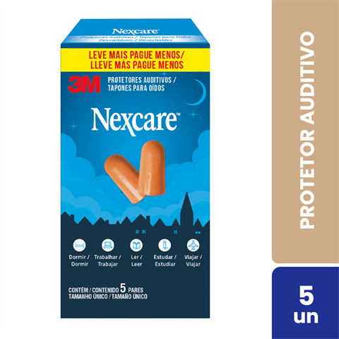 Protetor Auditivo Nexcare Com 5 Pares