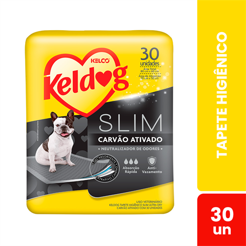 Tapete Higiênico Para Cães Keldog Slim Ultra Dry Carvão Ativado Com 30 Unidades