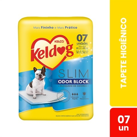 Tapete Higiênico Para Cães Keldog Slim Ultra Dry Odor Block Com 7 Unidades