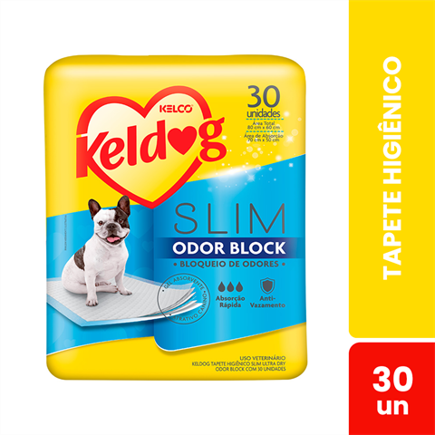 Tapete Higiênico Para Cães Keldog Slim Ultra Dry Odor Block Com 30 Unidades