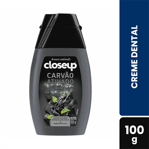 Creme Dental Closeup Carvão Ativado Sabor Menta Com 100g