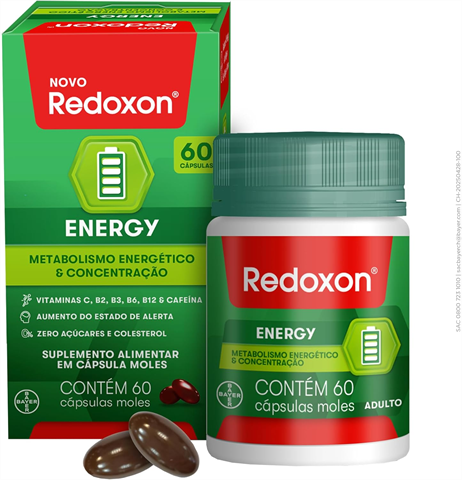 Suplemento Alimentar Redoxon Energy Com 60 Cápsulas Moles