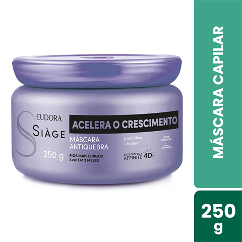 Máscara Capilar Eudora Siàge Acelera O Crescimento Com 250g