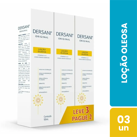 Pack Loção Oleosa Dersani Original Com 3 Unidades De 100ml