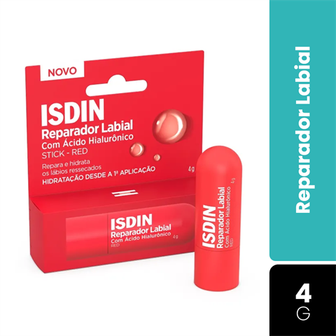 Reparador Labial Isdin Stick Com Ácido Hialurônico Red Com 4g