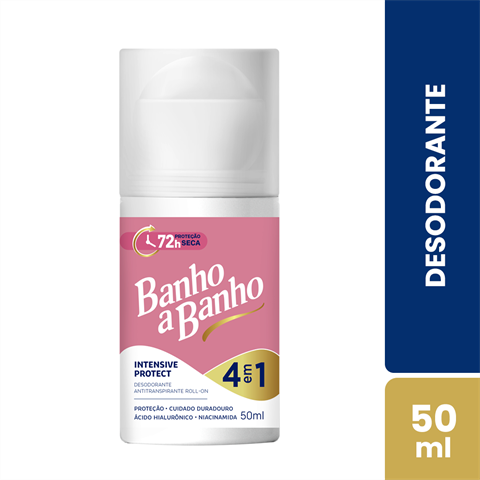 Desodorante Antitranspirante Banho A Banho Roll-On Intensive Protect 4 Em 1 Com 50ml
