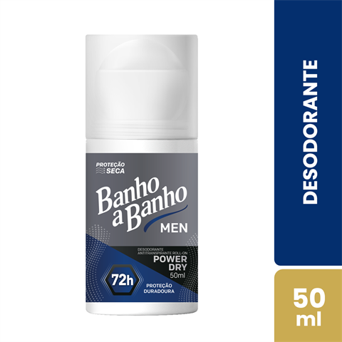 Desodorante Antitranspirante Banho A Banho Men Roll-On Power Dry Com 50ml