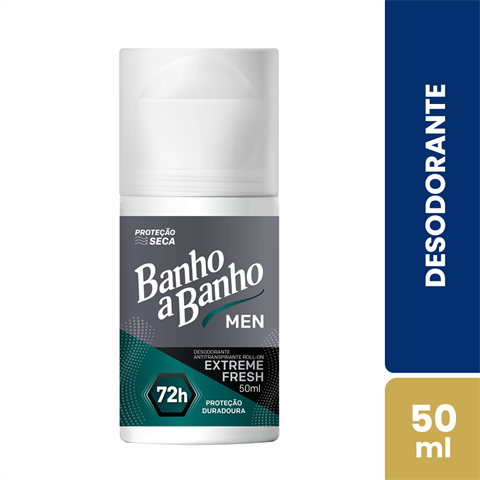 Desodorante Antitranspirante Banho A Banho Men Roll-On Extreme Fresh Com 50ml
