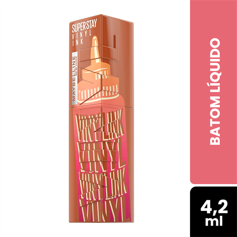 Batom Líquido Maybelline New York SuperStay Vinyl Ink Sauce Cor 185 Caramel Com 4,2ml