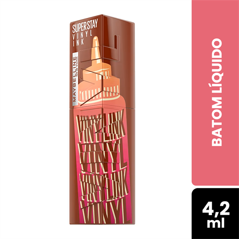 Batom Líquido Longa Duração Maybelline SuperStay Vinyl Ink Sauce, Cor 190 Sweet N Sour 4,2ml