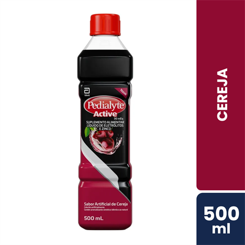 Suplemento Hidreletrolítico Pedialyte Active Sabor Cereja Com 500ml