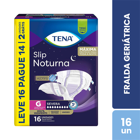 Fralda Geriátrica Tena Slip Noturna G Leve 16 Pague 14 Unidades