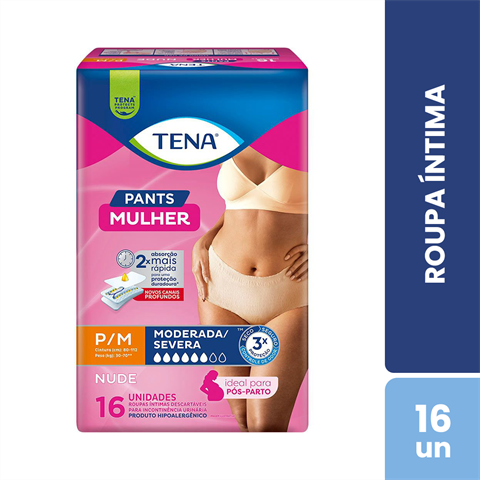 Roupa Íntima Tena Pants Mulher Nude P/M Com 16 Unidades