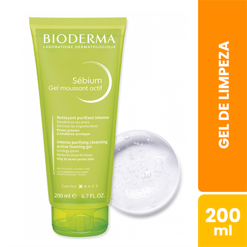 Gel De Limpeza Bioderma Sebium Gel Moussant Actif Com 200ml
