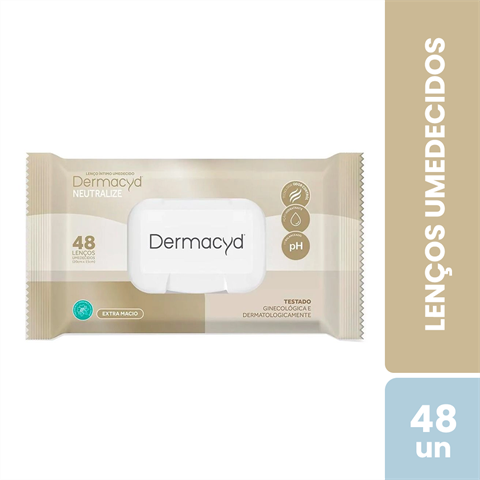 Lenço Umedecido Íntimo Dermacyd Neutralize Com 48 Unidades