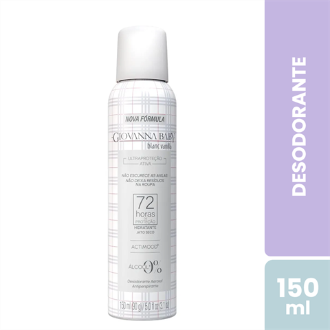 Desodorante Antitranspirante Giovanna Baby Aerossol Blanc Vanilla 72h Com 150ml