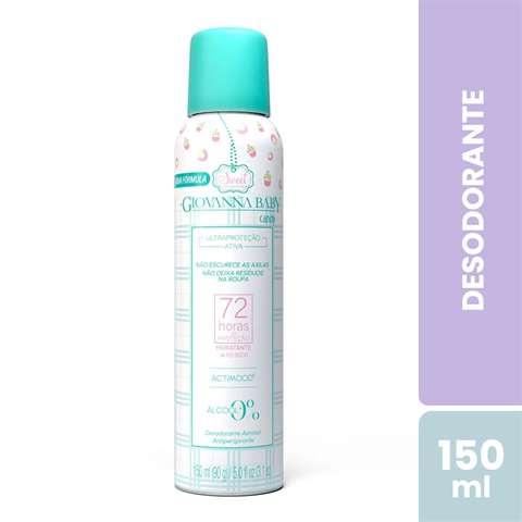 Desodorante Antitranspirante Giovanna Baby Aerossol Sweet Collection Candy 72h Com 150ml