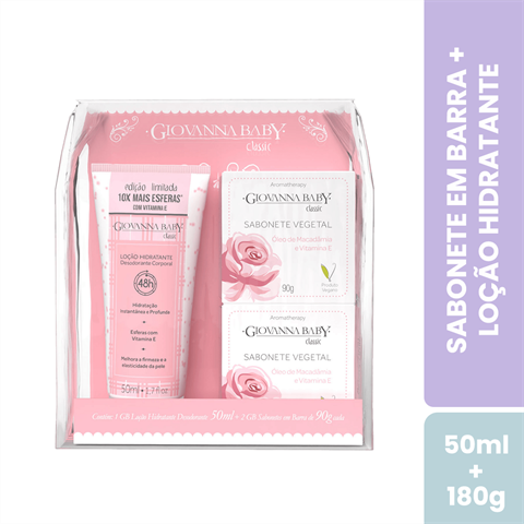 Kit Giovanna Baby Classic Loção Hidratante 50ml + 2 Unidades De Sabonete Em Barra 90g