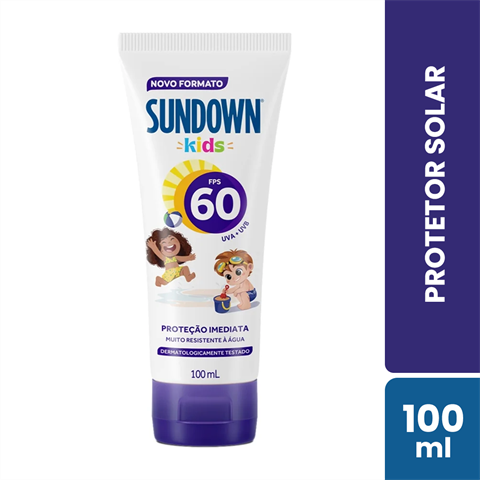 Protetor Solar Infantil Sundown Kids Praia e Piscina FPS60 Com 100ml