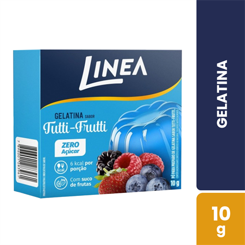 Gelatina Linea Sabor Tutti Frutti Zero Açucar Com 10g