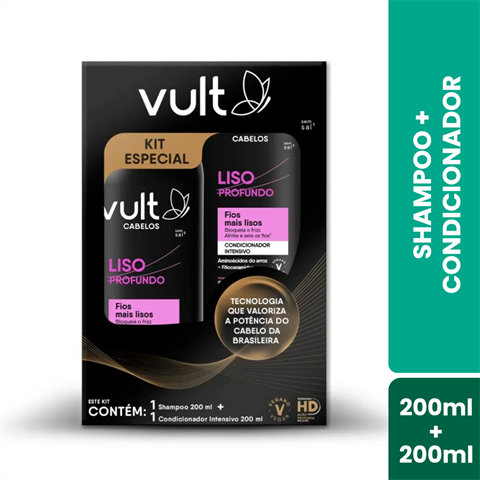 Kit Vult Liso Profundo Shampoo 200ml + Condicionador 200ml