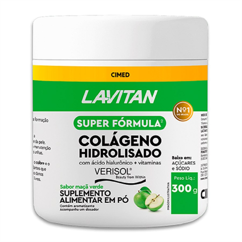 Suplemento Alimentar Lavitan Super Fórmula Colágeno Hidrolisado Sabor Maçã Verde Com 300g