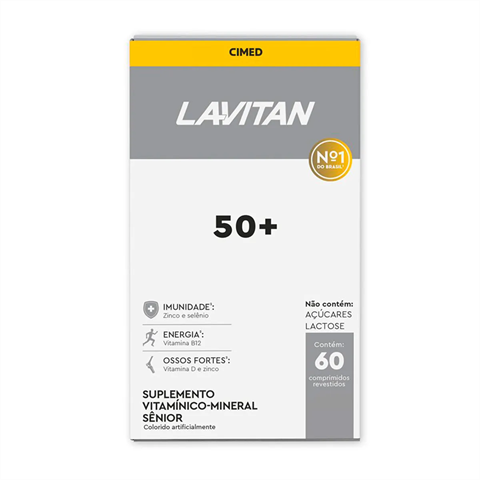 Suplemento Vitamínico-Mineral Lavitan 50+ Com 60 Comprimidos Revestidos