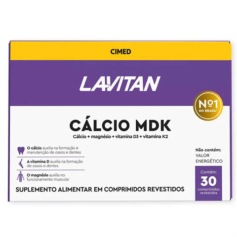 Suplemento Alimentar Lavitan Cálcio MDK Com 30 Comprimidos Revestidos