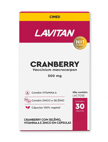 Vitamina Lavitan Cranberry 500g Com 30 Cápsulas