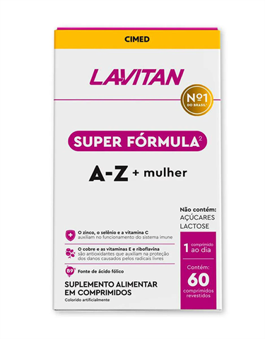 Suplemento Alimentar Lavitan Super Fórmula A-Z +Mulher Com 60 Comprimidos Revestidos