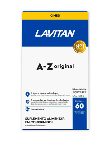 Suplemento Alimentar Lavitan A-Z Original Com 60 Comprimidos Revestidos